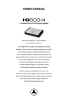 JL Audio HD600/4 User's Manual