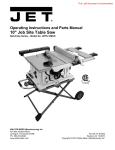 Jet Tools JBTS-10MJS User's Manual