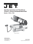 Jet Tools J-7020 User's Manual