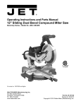 Jet Tools JMS-12SCMS User's Manual