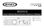 Jensen SD1513 User's Manual