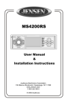 Jensen MS4200RS User's Manual