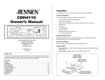 Jensen CDH4110 User's Manual