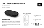 JBL PROCOUSTICS MS-2 User's Manual