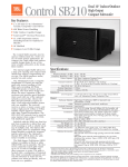 JBL Control SB210 User's Manual