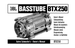 JBL BASSTUBE BTX250 User's Manual