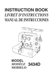 JANOME 3434D Instruction Booklet