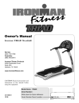 Ironman Fitness Treadmill TRIAD User's Manual