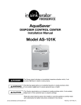 InSinkErator AQUASAVER AS-101K User's Manual