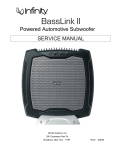 Infinity Powered Subwoofer Basslink II None User's Manual