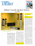 Infinity Cascade Speaker System User's Manual