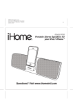 iHome IPOD IP56 User's Manual