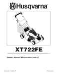 Husqvarna XT722FE User's Manual