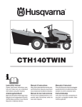 Husqvarna CTH140TWIN User's Manual