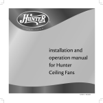 Hunter HUNTER Ceiling Fans User's Manual