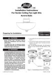 Hunter Ceiling Fan Light Kits User's Manual
