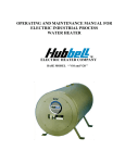 Hubbell Electric Heater Company V10 User's Manual