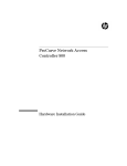 HP ProCurve 800 Network Access Controller series Installation Manual