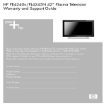 HP PE4240N Warranty and Support Guide