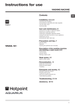 Hotpoint Hostpoint Aquarius Washing Machine WMAQL 621 User's Manual