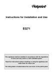 Hotpoint EG71 User's Manual
