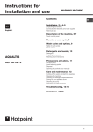 Hotpoint AQ113D User's Manual