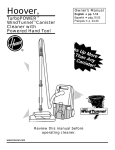 Hoover TurboPOWER WindTunnel Canister Cleaner User's Manual