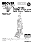 Hoover SteamVac Turbo POWER Carpet Cleaner User's Manual