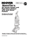 Hoover Hard Floor Cleaner with Auto Rinse Feature Steam Vacuum User's Manual