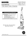Hoover FloorMATETM The Hard Floor Cleaner User's Manual