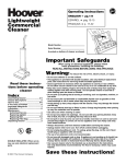 Hoover C1404 User's Manual