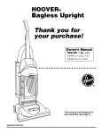 Hoover Bagless Upright Vacuum Cleaner User's Manual