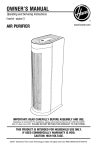 Hoover AIR PURIFIER User's Manual