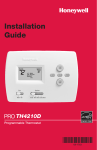 Honeywell Thermostat Th4210D User's Manual