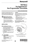 Honeywell Thermostat T8775A User's Manual