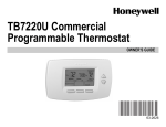 Honeywell COMMERCIALPRO TB7220U User's Manual