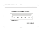 Honda Vehicle Entertainment System User's Manual