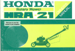 Honda HRA21 User's Manual