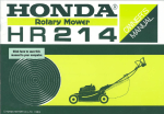 Honda HR214 User's Manual