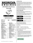 Honda GXV160 User's Manual