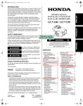 Honda GCV190 User's Manual