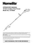 Homelite UT34020 User's Manual