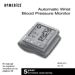 HoMedics BPW-201 Downloadable Instruction Book