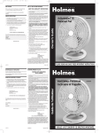 Holmes HANF96 User's Manual