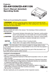 Hitachi Projector ED-AW110N User's Manual