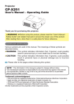 Hitachi Projector CP-X251 User's Manual