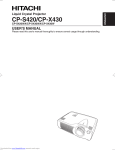 Hitachi Projector CP-S420/CP-X430 User's Manual