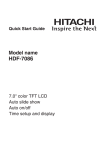 Hitachi HDF-7086 User's Manual