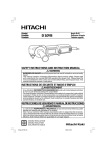 Hitachi Grinder D10YB User's Manual