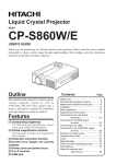 Hitachi CP-S860E User's Manual